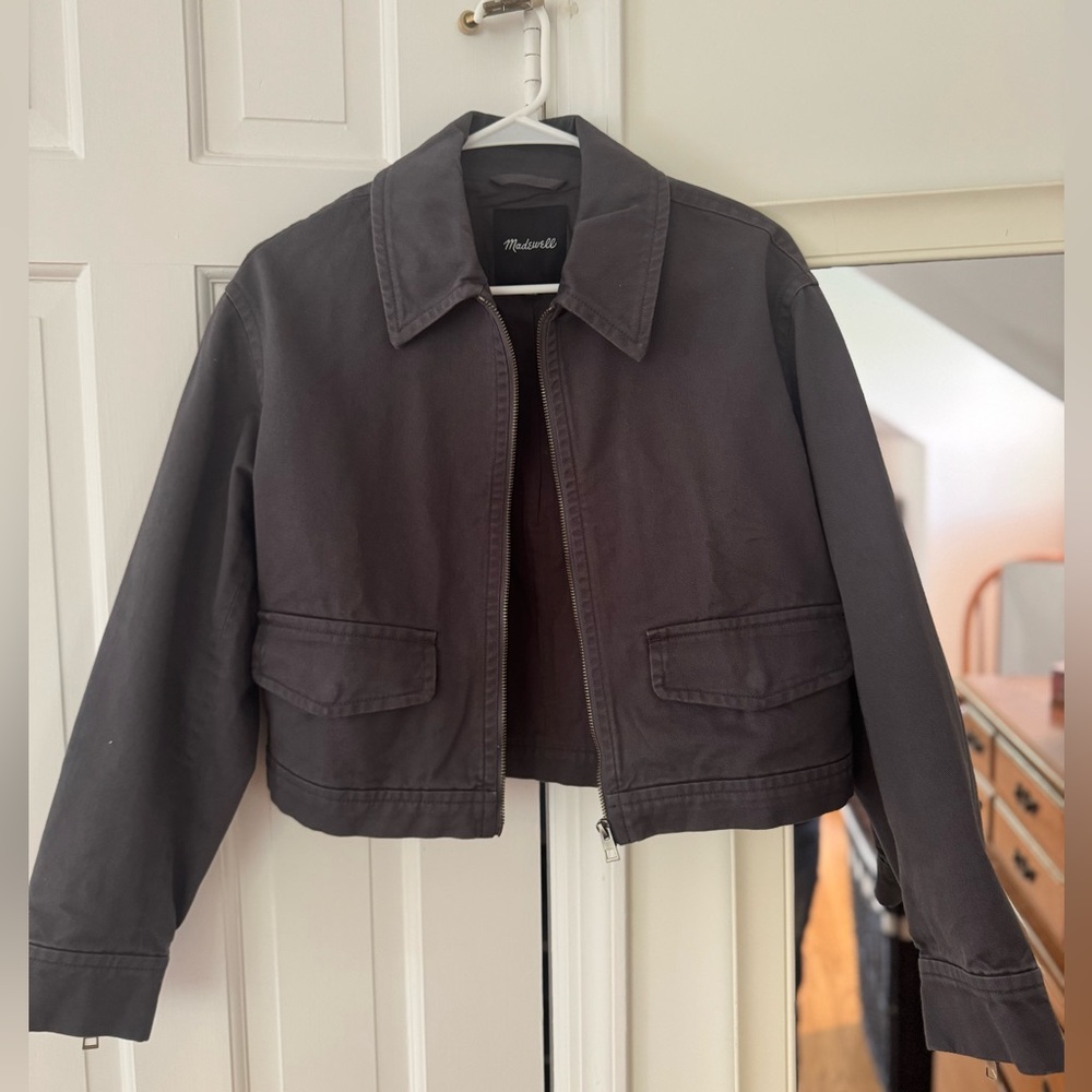 Madewell Cropped Utilitarian Jacket in (Re)generative Chino, size small